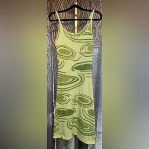Green Geometric Circle Print Knit Sweater Dress [I-58] size S